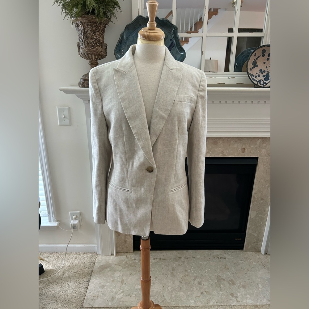 J Crew Alexandra Flax Ivory Linen Blazer - Picture 2 of 14